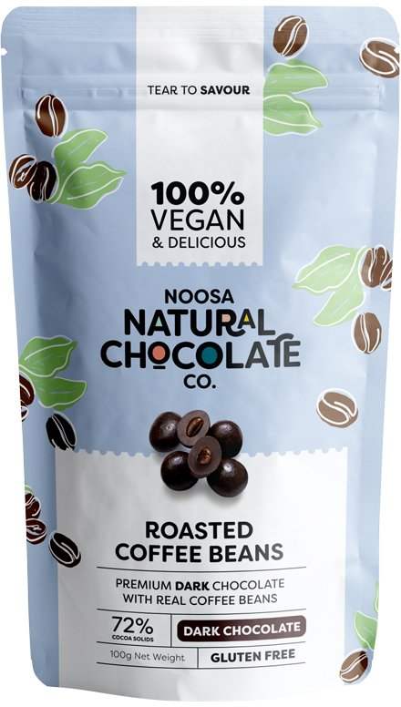 Noosa Noosa Natural Chocolate Co. Dark Chocolate Roasted Coffee Beans 100g