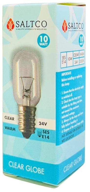 Saltco SaltCo Salt Crystal Lamp 24V 10W Light Globe. WARNING: DO NOT use in 240V cords