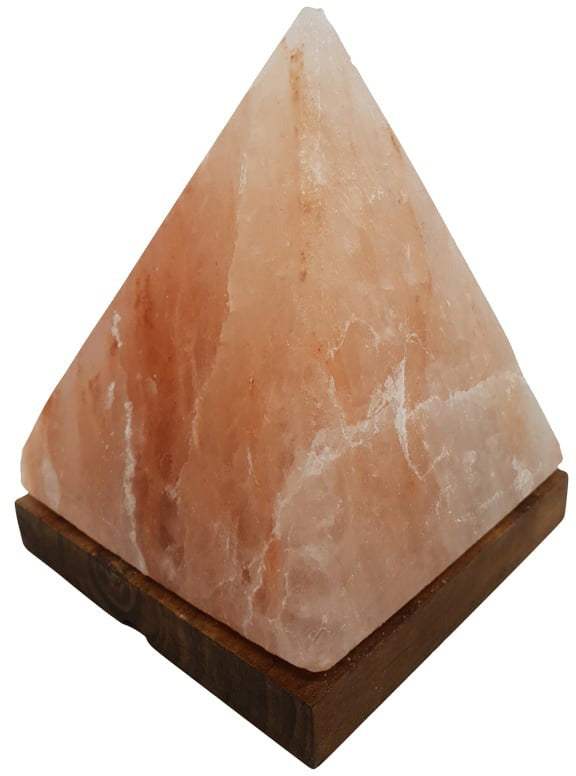 Saltco SaltCo Salt Crystal Lamp Pyramid Wooden Base
