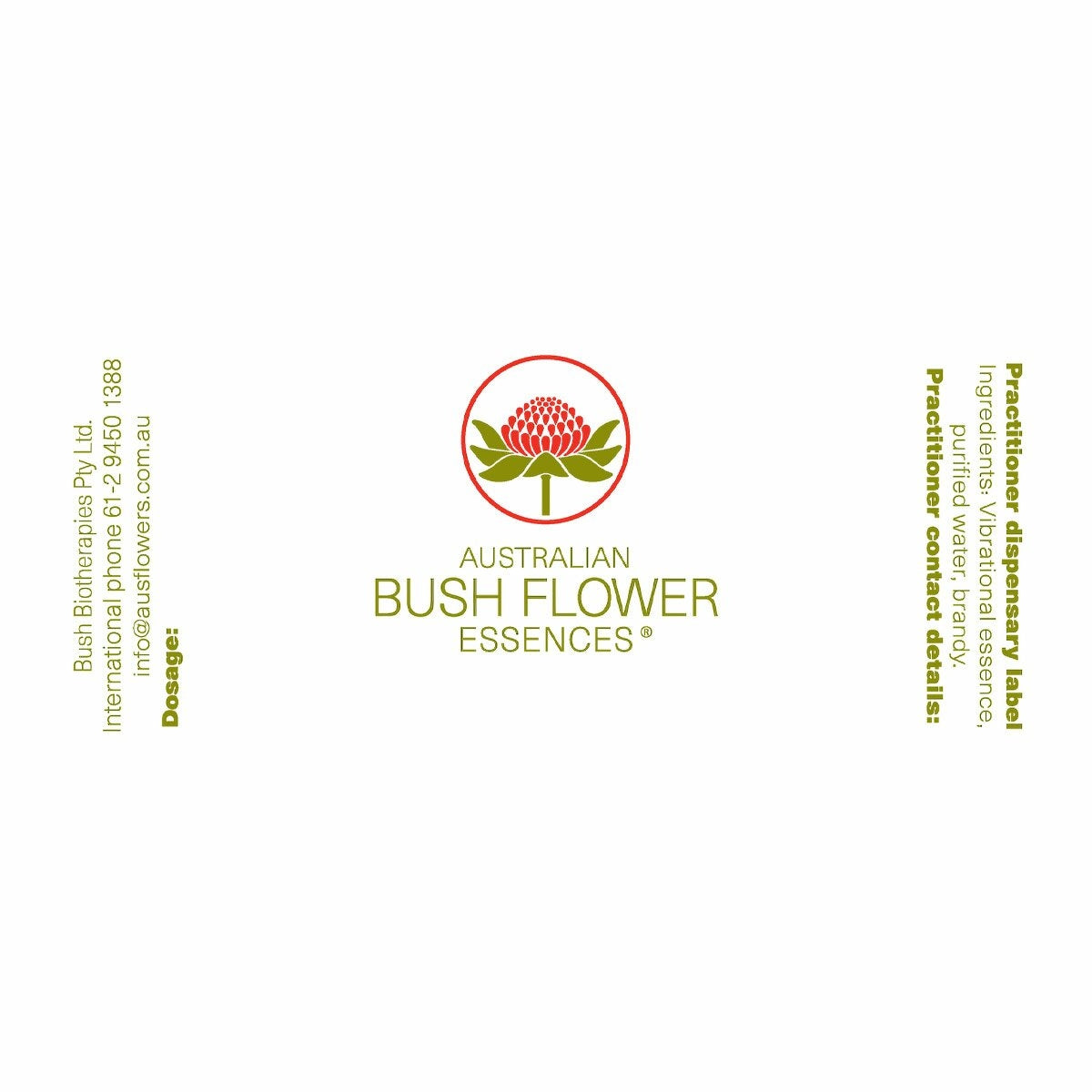 Dispensing Labels Australian Bush Flowers
