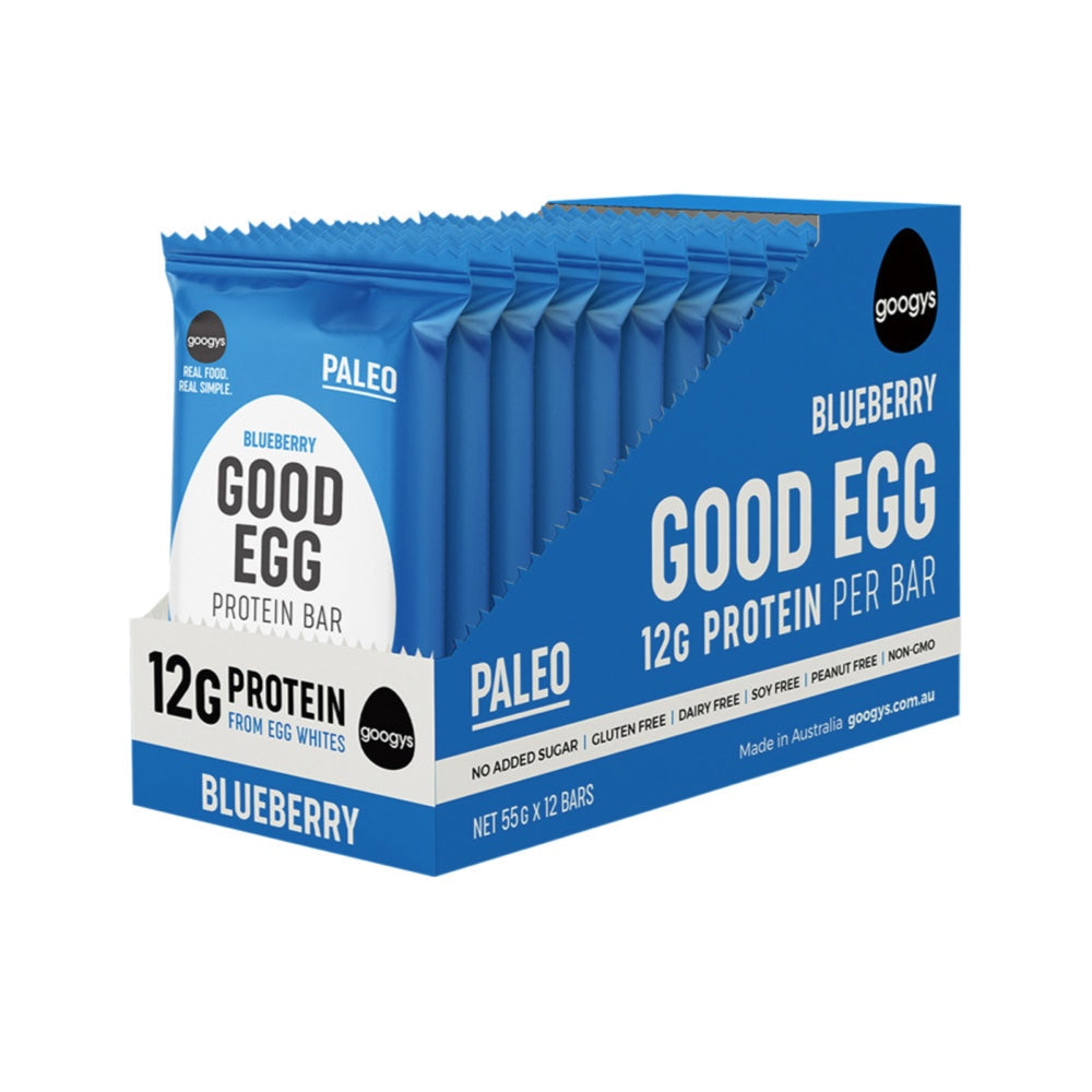 Googys Googys Good Egg Protein Bar Blueberry 55g x 12 Display