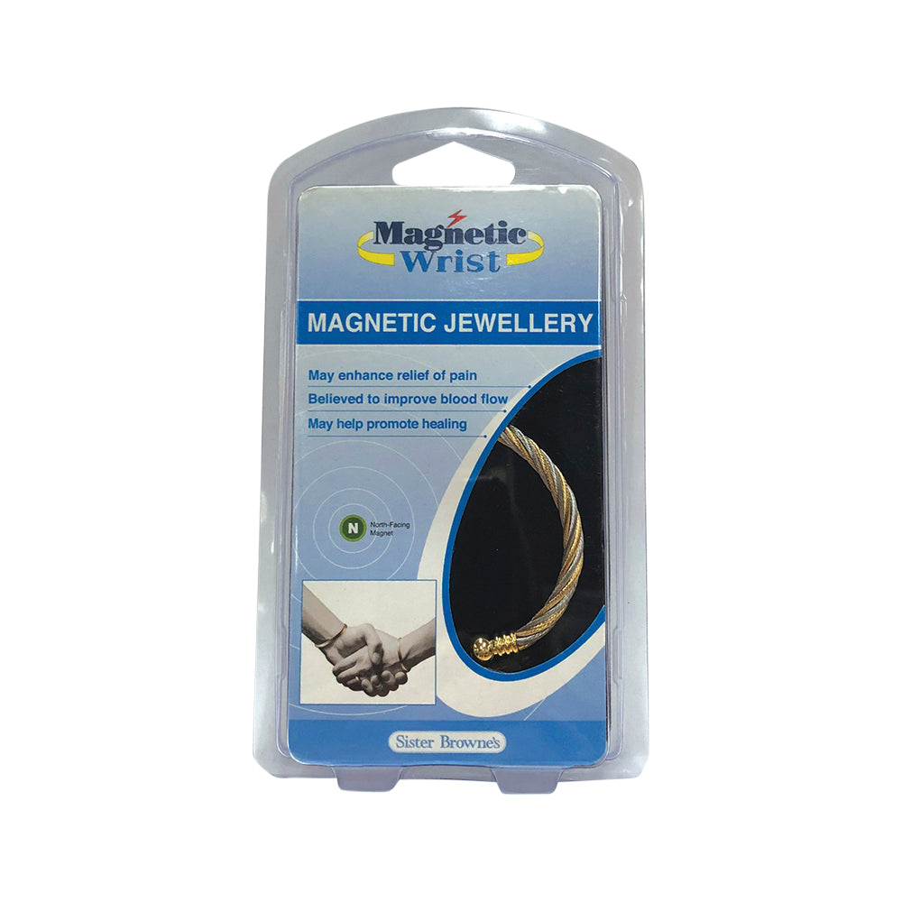 Magnetic Silver & Gold Rope Twist Bangle