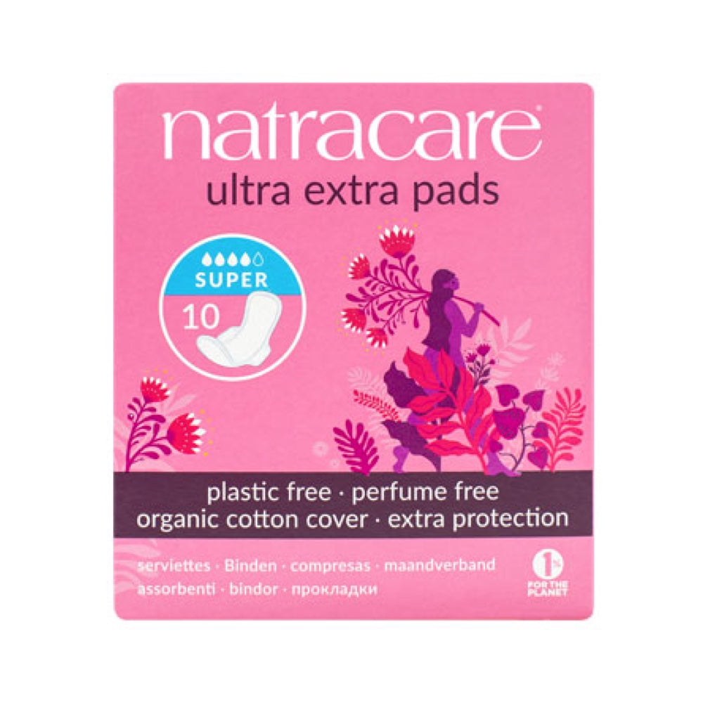 Natra Care Natracare Ultra Extra Pads Super with Organic Cotton Cover x 10 Pack