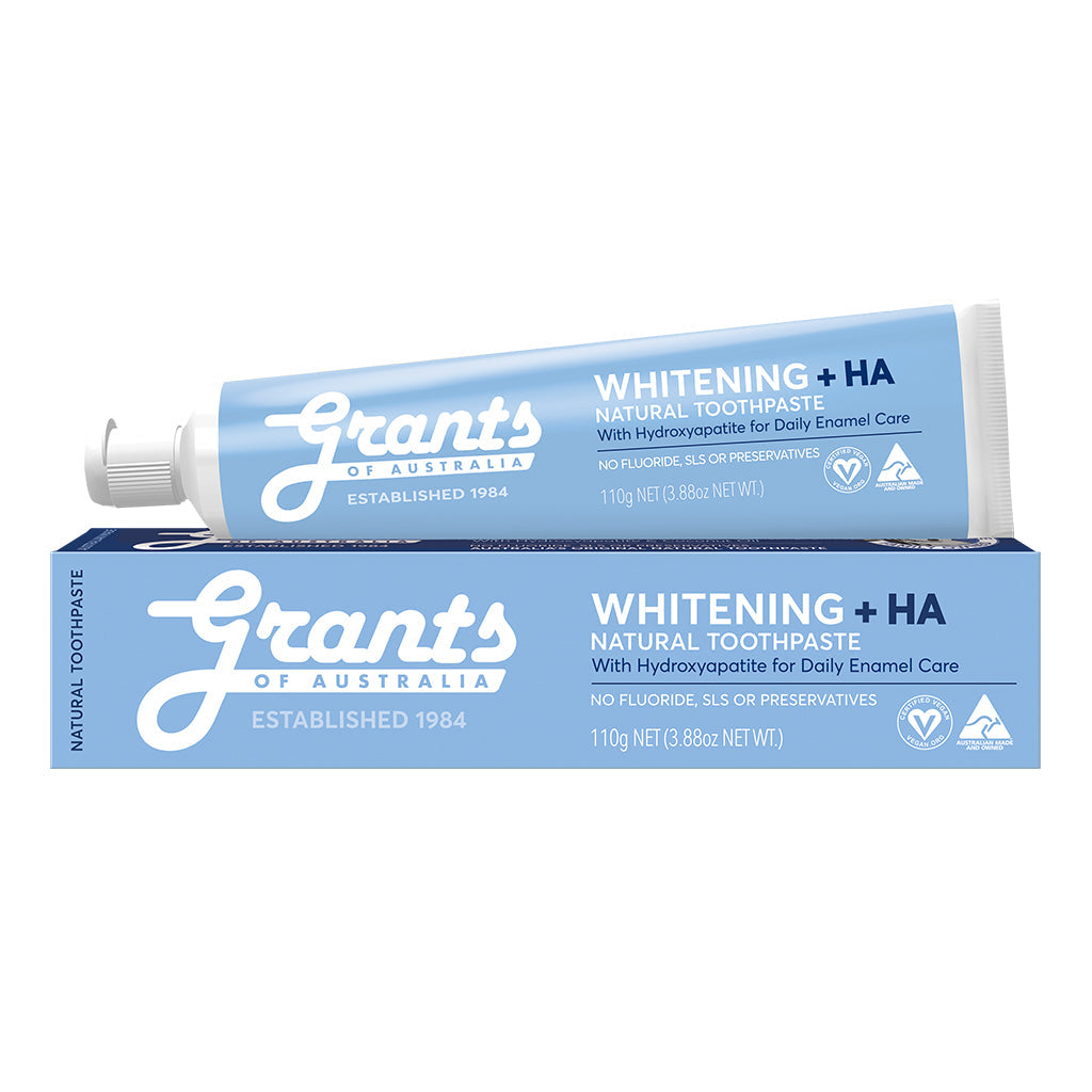Grants GRANTS OF AUSTRALIA NATURAL TOOTHPASTE WHITENING + HA HYDROXYAPATITE & COCONUT OIL 110G