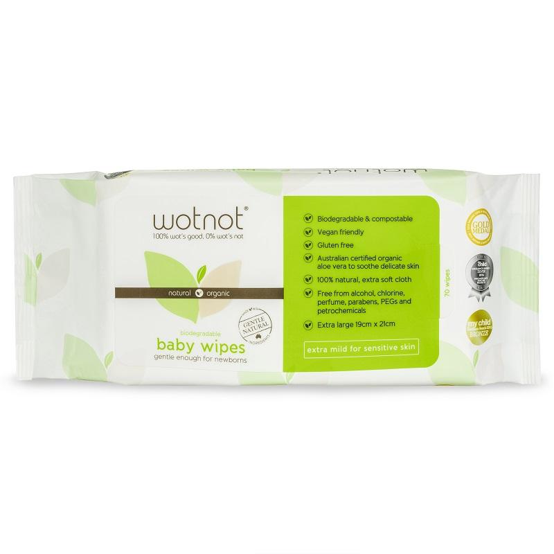 Wotnot Naturals Wotnot Naturals 100% Natural Baby Wipes x 70 Pack