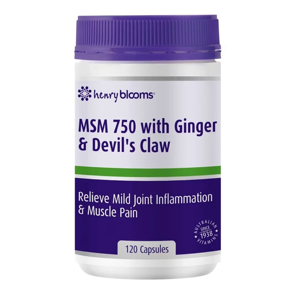 Henry Blooms MSM 750 With Ginger & Devil's Claw 120 caps