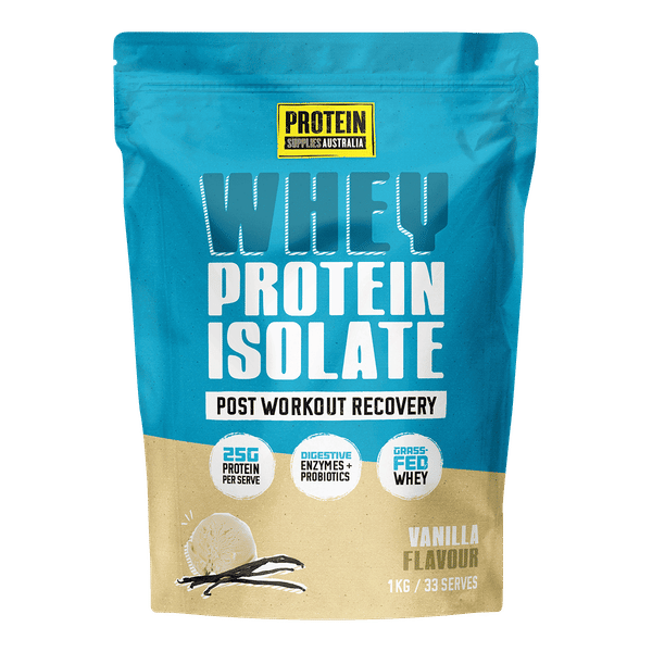 Protein Supplies Whey Protein Isolate Post Workout Recovery 1 kg Vanilla Bean