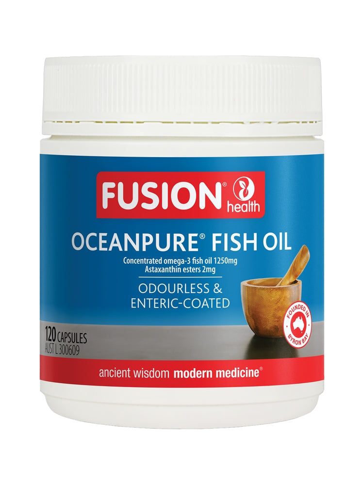 FUSION HEALTH OCEANPURE FISH OIL OROURLESS & ENTERIC COATED 120C