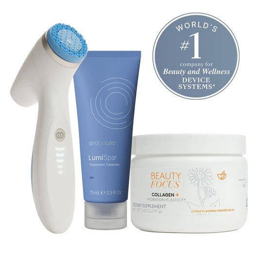 ageLOC® LumiSpa® iO (Blue) & Beauty Focus® Collagen+ Better Together Kit - Dry
