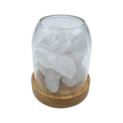 Amrita Court Amrita Court Aurora Crystal Diffuser Wooden Base with Light Clear Quartz