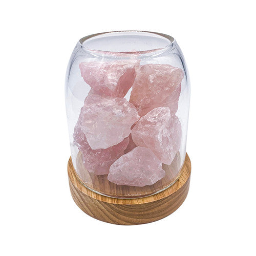 Amrita Court Amrita Court Aurora Crystal Diffuser Wooden Base with Light Rose Quartz