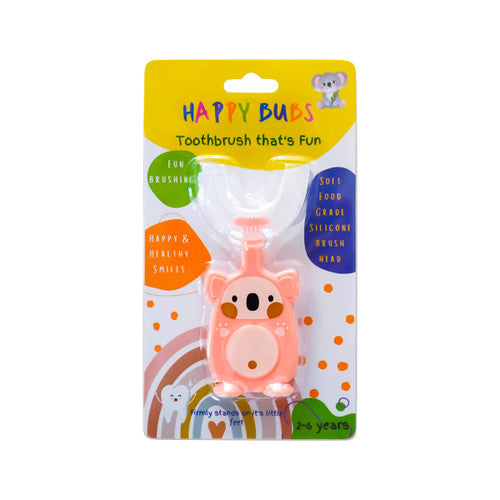 Happy Bubs Happy Bubs Toothbrush Silicon U Shape Bear Pink (2 to 6 Years)