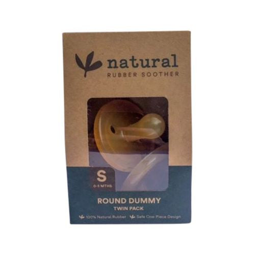 Natural Rubber Soother Natural Rubber Soother Round Dummy Small (0-3 Months) Twin Pack