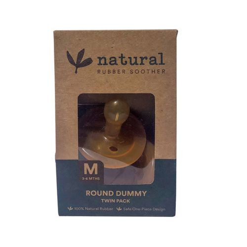 Natural Rubber Soother Natural Rubber Soother Round Dummy Medium (3-6 Months) Twin Pack