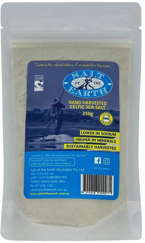 Salt Earth Salt Of The Earth Hand Harvested Celtic Sea Salt Fine 250g