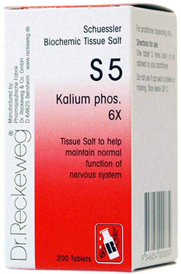 Dr Reckeweg Dr. Reckeweg Schuessler BioChemic Tissue Salt S5 (Kalium phos. 6X) 200t