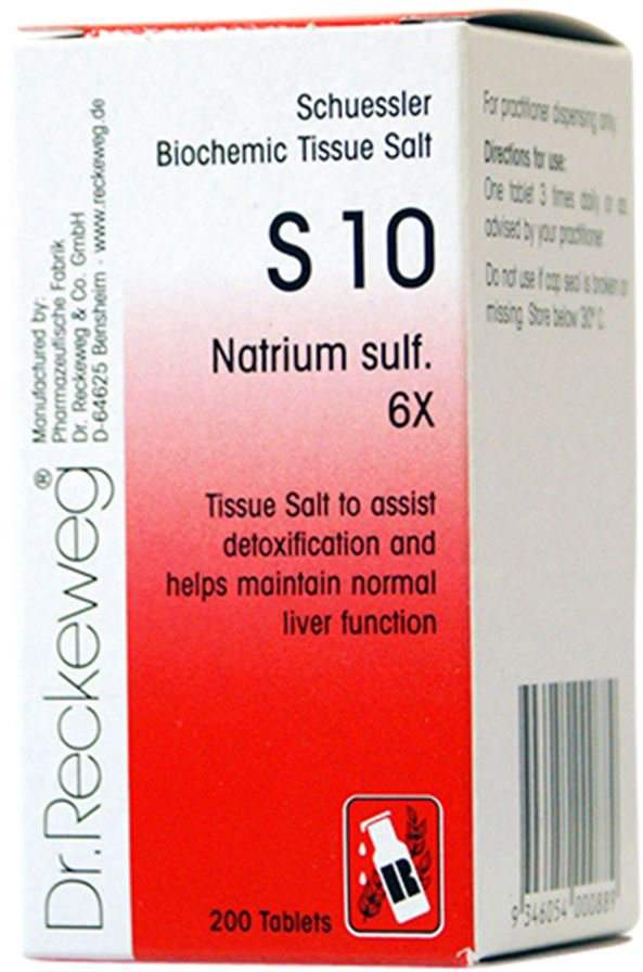 Dr Reckeweg Dr. Reckeweg Schuessler BioChemic Tissue Salt S10 (Natrium sulph. 6X) 200t