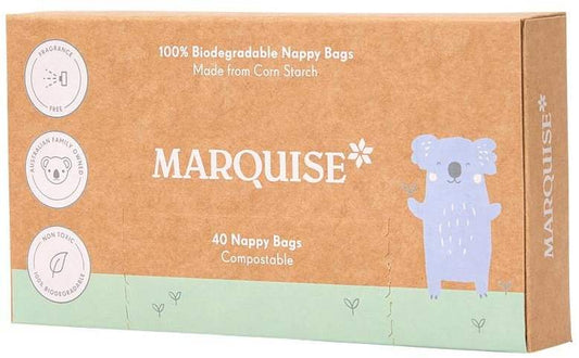 Marquise Marquise Nappy Bags Compostable (100% Biodegradable) x 40 Pack