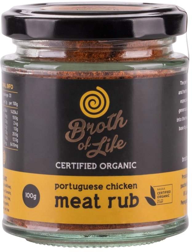 Broth Of Life BROTH OF LIFE ORGANIC MEAT RUB PORTUGUESE CHICKEN 100G SELL THROUGH