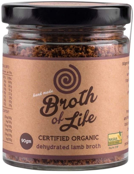 Broth Of Life BROTH OF LIFE ORGANIC DEHYDRATED LAMB BROTH JAR 90G SELL THROUGH