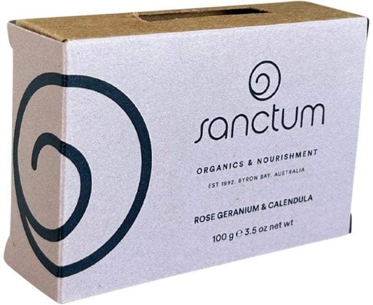 SANCTUM SOAP BAR ROSE GERANIUM & CALENDULA 100G