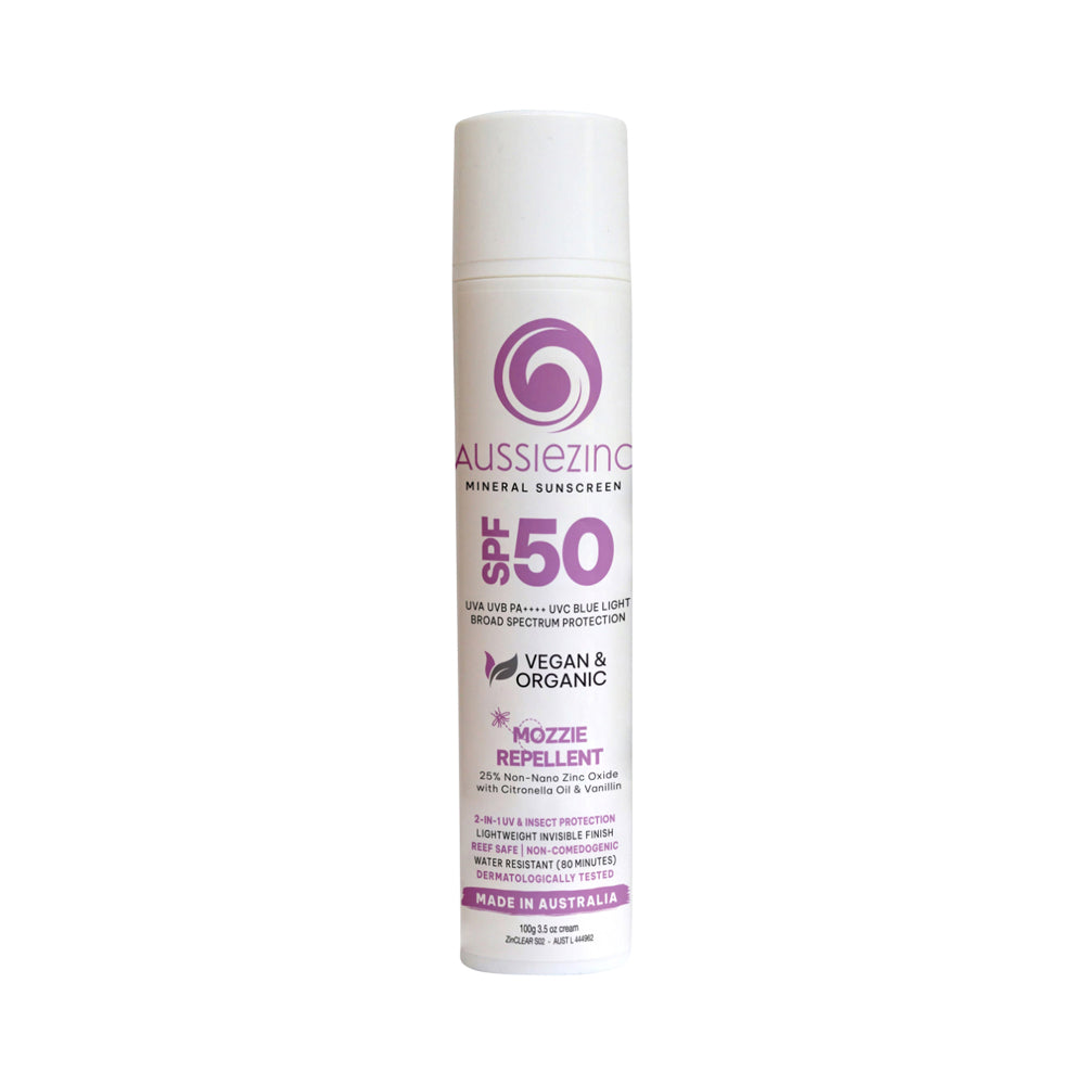 AUSSIEZINC MOZZIE REPELLENT SPF50 NATURAL TINT 100G