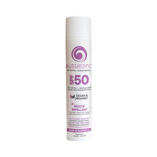 AUSSIEZINC MOZZIE REPELLENT SPF50 NATURAL TINT 100G