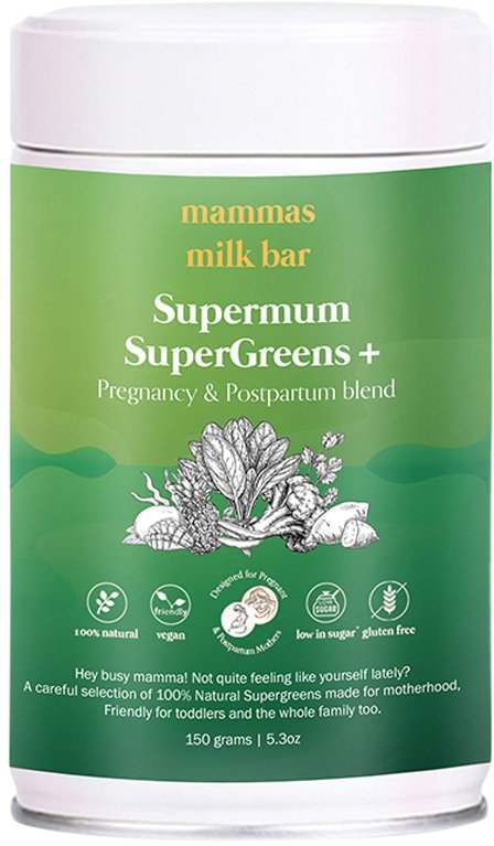 Mammas Milk Bar MAMMAS MILK BAR SUPERMUM SUPERGREENS+ PREGNANCY & POSTPARTUM BLEND 150G