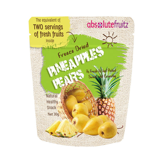 ABSOLUTEFRUITZ FREEZE DRIED PINEAPPLES PEARS 30G