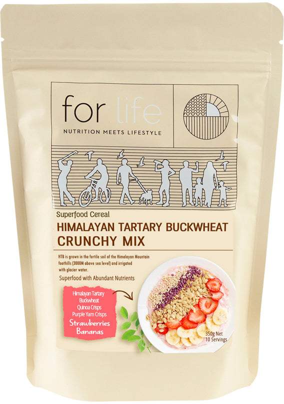 For Life FORLIFE NUTRITION HIMALAYAN TARTARY BUCKWHEAT CRUNCHY MIX STRAWBERRIES BANANAS 350G