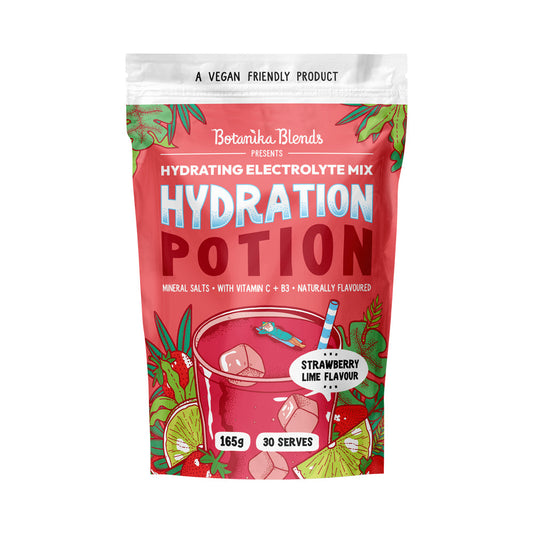 BOTANIKA BLENDS HYDRATION POTION HYDRATING ELECTROLYTE MIX STRAWBERRY LIME 165G