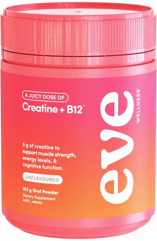 Cm Eve EVE WELLNESS A JUICY DOSE OF CREATINE + B12 UNFLAVOURED ORAL POWDER 153G