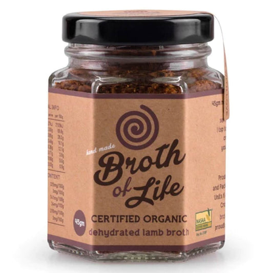 Broth Of Life BROTH OF LIFE ORGANIC DEHYDRATED LAMB BROTH JAR 45G SELL THROUGH