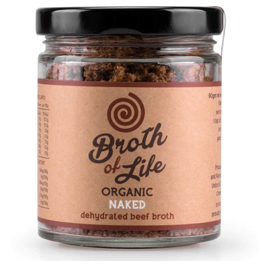 Broth Of Life BROTH OF LIFE ORGANIC DEHYDRATED BEEF BROTH NAKED 90G SELL THROUGH