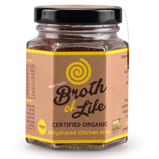 Broth Of Life BROTH OF LIFE ORGANIC DEHYDRATED CHICKEN BROTH JAR 45G SELL THROUGH