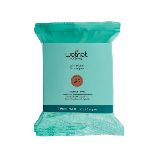 Wotnot Naturals Wotnot Naturals All Natural Face Wipes Sensitive x 25 Pack Twin Pack