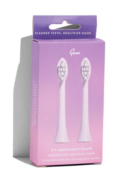 Gem Gem Electric Toothbrush Replacement Heads Rose x 2 Pack