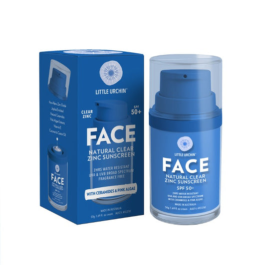 Little Urchin LITTLE URCHIN FACE NATURAL CLEAR ZINC SUNSCREEN SPF 50+ PUMP 50G