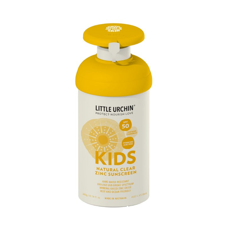 Little Urchin LITTLE URCHIN KIDS NATURAL CLEAR ZINC SUNSCREEN SPF 50 PUMP 300G