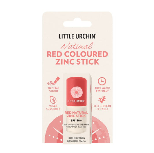 Little Urchin LITTLE URCHIN RED NATURAL ZINC STICK SPF 50+ 14G