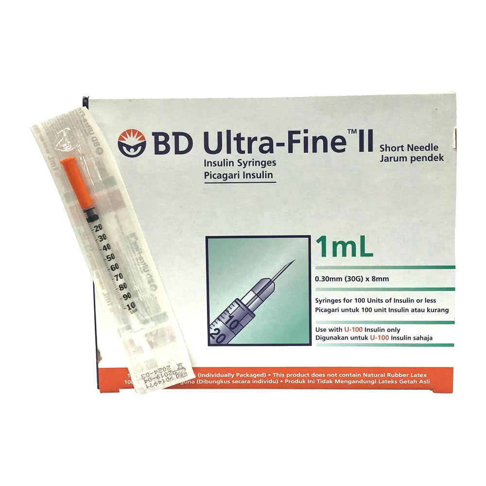 BD Ultra Fine II Syringe 30 gauge x 100 Box SELL THRU-NEW SKU 1603153