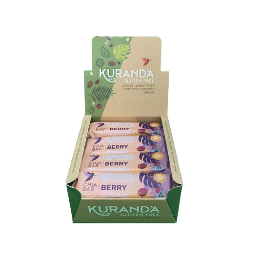 Kuranda Wholefoods Gluten Free Chia Bars Chia & Berry 40g x 16 Display