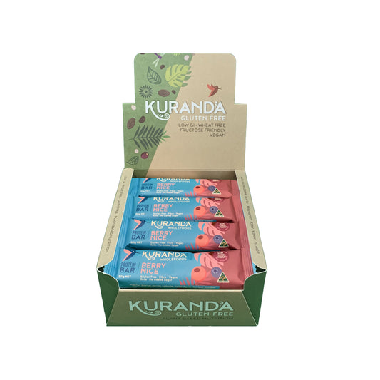 Kuranda Wholefoods Gluten Free Protein Bars Berry Nice 50g x 16 Display