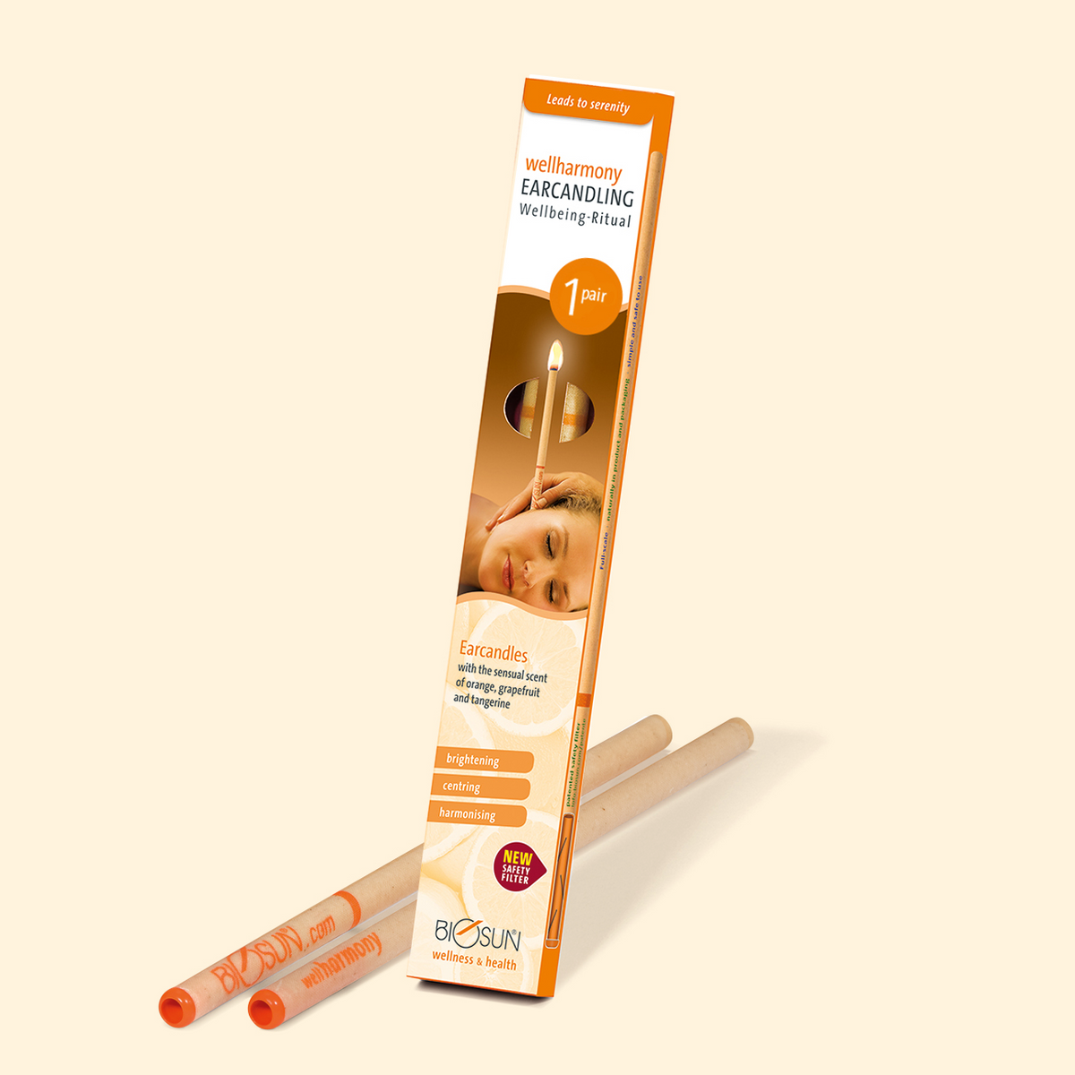 Biosun Ear Candles Fragranced Wellharmony Ritual Orange & Grapefruit 1 Pair SELL THROUGH