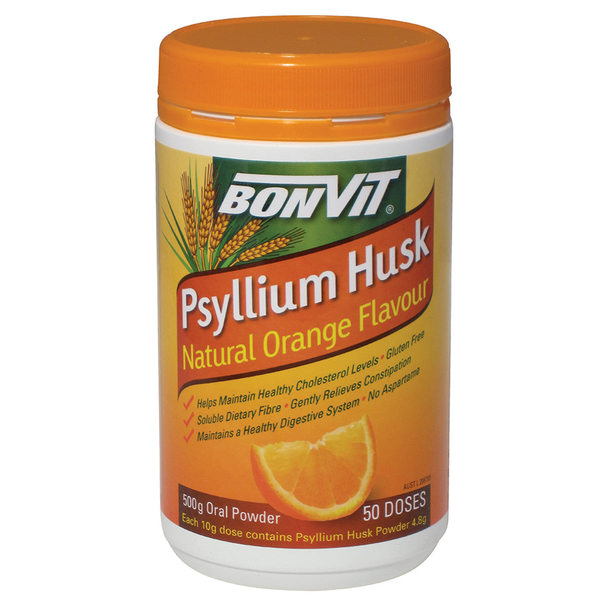 Bonvit Bonvit Psyllium Husk Natural Orange Flavour Oral Powder 500g