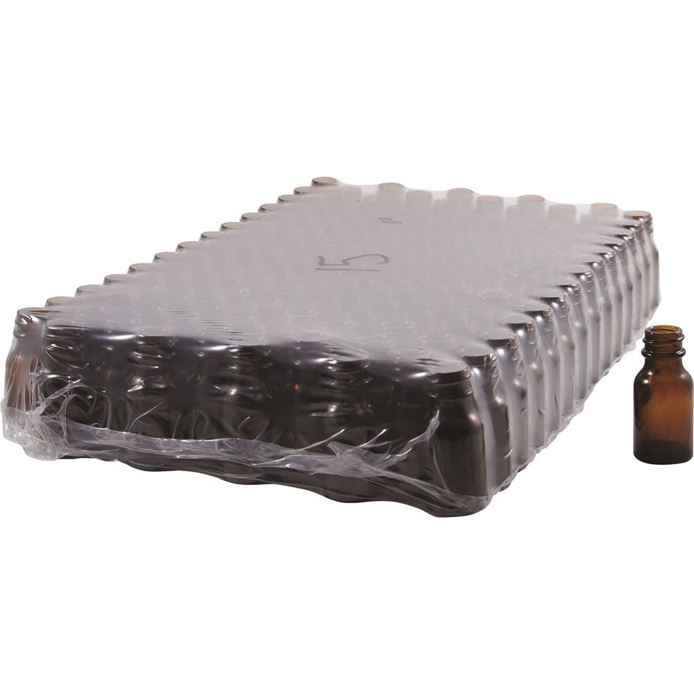 Bottle Glass Amber 15ml (20mm neck diameter) x 140 Tray