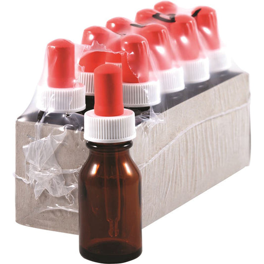 Bottle Glass Amber 15ml with Dropper 10 Pack