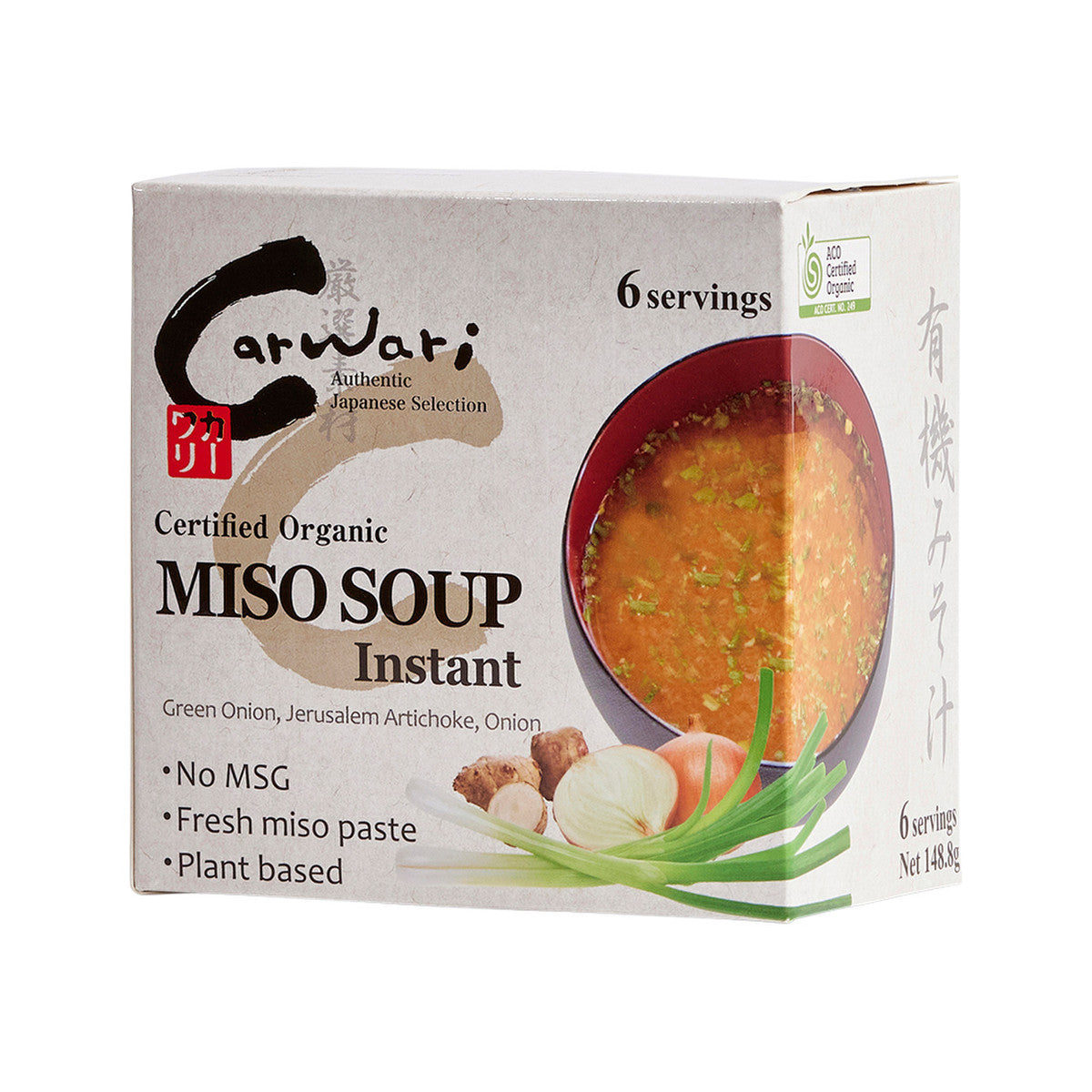 Carwari Carwari Organic Miso Soup Instant x 6 Serves (148.8g net)