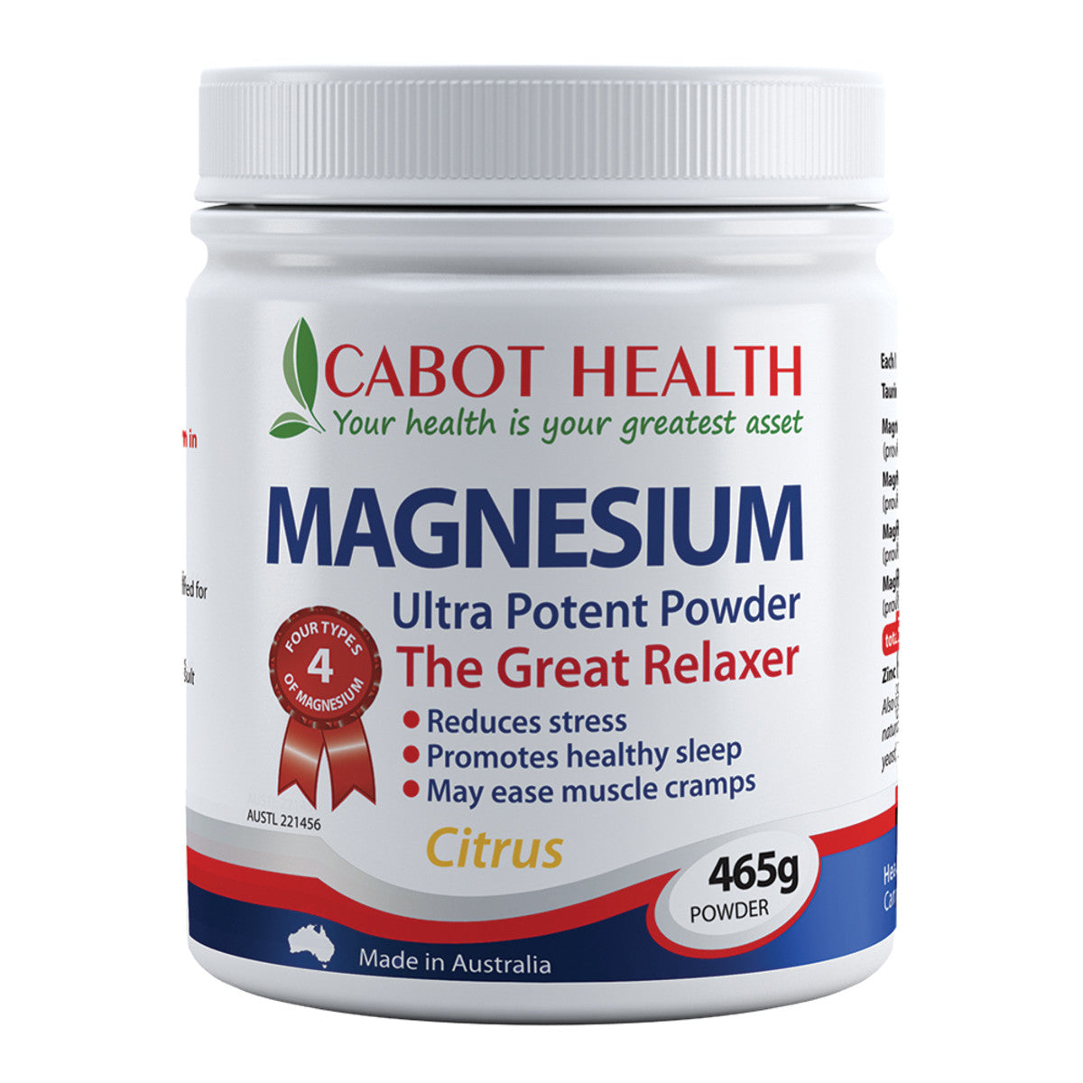 Cabot Health Cabot Health Magnesium Ultra Potent Citrus Powder 465g