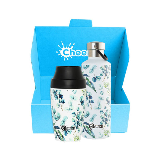 CHEEKI GIFT BOX (INCLUDES INSULATED BOTTLE 600ML + INSULATED COFFEE MUG 350ML)